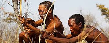 Bushmen hunting at lake Eyasi Tanzania